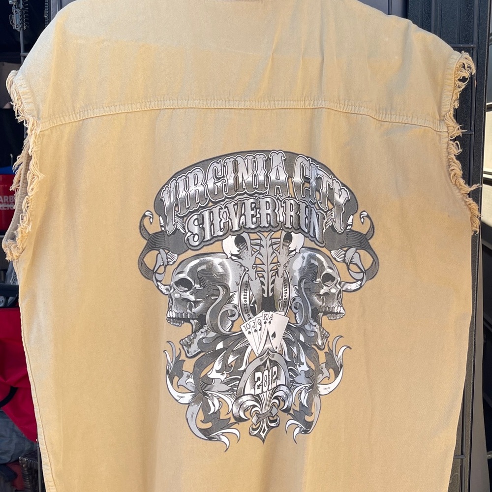 2012 Virginia City Silver Run sleeveless Liberty Wear motorcycle biker XL shirt